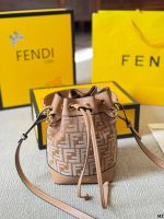 Fendi Mon Tresor Canvas Bag With Ff Embroidery 23cm - Image 5
