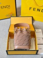 Fendi Mon Tresor Canvas Bag With Ff Embroidery 23cm - Image 4