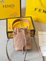 Fendi Mon Tresor Canvas Bag With Ff Embroidery 23cm - Image 7