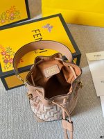 Fendi Mon Tresor Canvas Bag With Ff Embroidery 23cm - Image 3