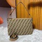 Fendi Olock Zip Dove Browntapestry Fabric Bag 8Br805Alfvf1Iqu - Image 6