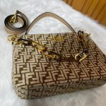 Fendi Olock Zip Dove Browntapestry Fabric Bag 8Br805Alfvf1Iqu - Image 7