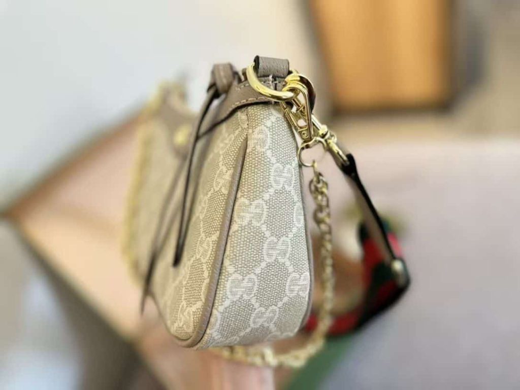 Gucci Ophidia Small Shoulder Bag Beige And White 25Cm 735132 Uulag 9682 - Image 4