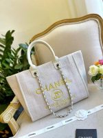 Chanel Deauville Large Tote Shopping Bag White 38Cm - Image 3