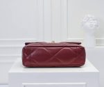 Chanel 19 Flap Bag Shiny Crumpled Leather Burgundy 22Cm - Image 5