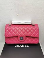 Chanel Classic Medium Flap Bag With Silver Hardware Dark Pink 25cm - Image 3