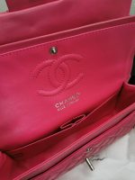 Chanel Classic Medium Flap Bag With Silver Hardware Dark Pink 25cm - Image 8