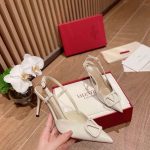 Valentino Vlogo Signature Patent Leather Slingback Pump White - Image 3