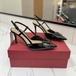 Valentino Garavani Vlogo Signature Patent Leather Slingback Pump Black 4W2S0R01Tmk 0No - Image 5