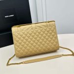 Saint Laurent Envelope Medium In Quilted Grain De Poudre Embossed Leather Bag Beige 24Cm 600185BOW912721 - Image 5
