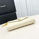 Saint Laurent Classic Cassandre Chain Wallet In Grain De Poudre Leather White 24Cm 377828BOW019207 - Image 6