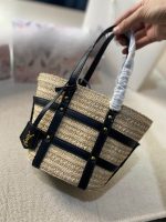 Saint Laurent Medium Panier Harness Raffia Tote Beige 17Cm - Image 3