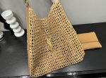 Saint Laurent Oxalis In Raffia Crochet And Leather Naturel 41Cm 773984Gaaeb9718 - Image 3