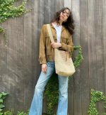 Saint Laurent Le 5 A 7 In Raffia Crochet And Smooth Leather Beige 32Cm 690941Gaaar2080 - Image 4