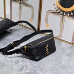 Saint Laurent Belt Bag Ysl Logo Appliquéd Leather Black 25Cm - Image 4