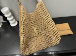 Saint Laurent Oxalis In Raffia Crochet And Leather Naturel 41Cm 773984Gaaeb9718 - Image 5
