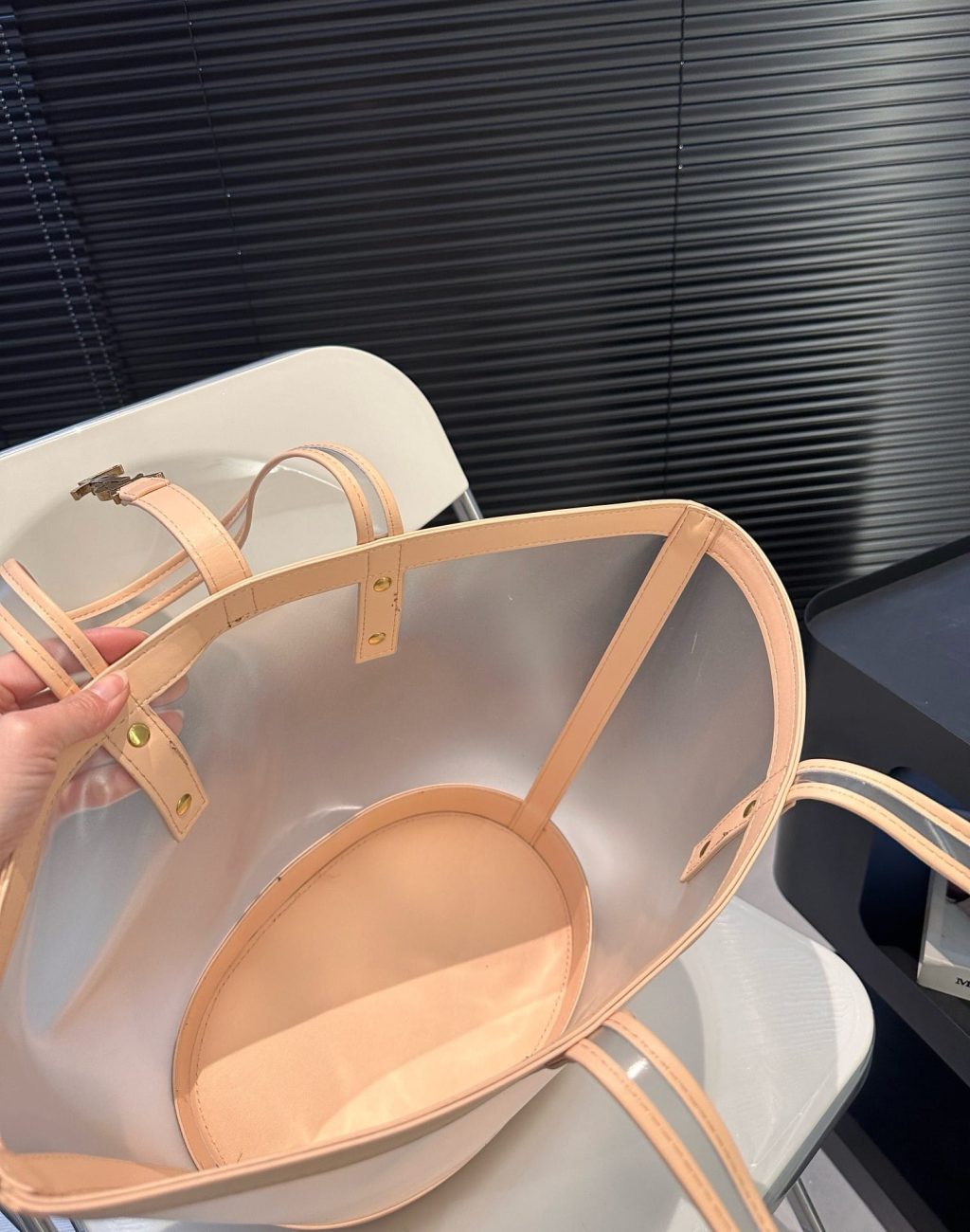 Saint Laurent Panier Medium In Vinyl And Vegetable Tanned Leather Brown 28 Cm 773697Fac0F2275 - Image 11