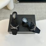 Saint Laurent Liz Mules In Satin And Rhinestones Black - Image 5