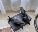 Saint Laurent Barbara Mules Satin And Rhinestones In Black 7997159Qn0A1021 - Image 3