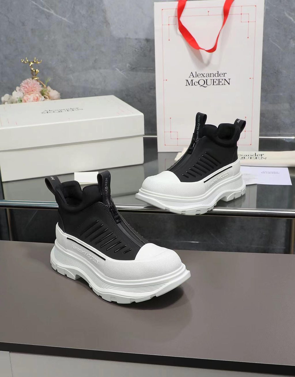 Alexander McQueen Tread Sole Zip Sneaker - Image 2