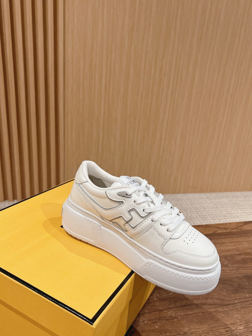 FENDI Match Canvas and suede platform low-tops Sneakers - Image 2