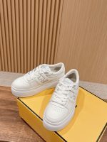 FENDI Match Canvas and suede platform low-tops Sneakers - Image 3