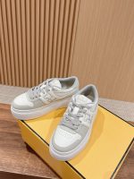 FENDI Match Canvas and suede platform low-tops Sneakers - Image 3