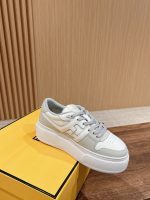 FENDI Match Canvas and suede platform low-tops Sneakers - Image 2