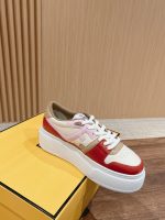 FENDI Match Canvas and suede platform low-tops Sneakers - Image 2