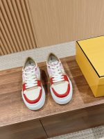 FENDI Match Canvas and suede platform low-tops Sneakers - Image 4