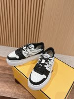 FENDI Match Canvas and suede platform low-tops Sneakers - Image 3