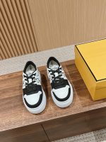 FENDI Match Canvas and suede platform low-tops Sneakers - Image 4