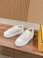 FENDI Match Canvas and suede platform low-tops Sneakers - Image 4