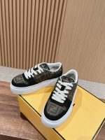 FENDI Match Canvas and suede platform low-tops Sneakers - Image 2