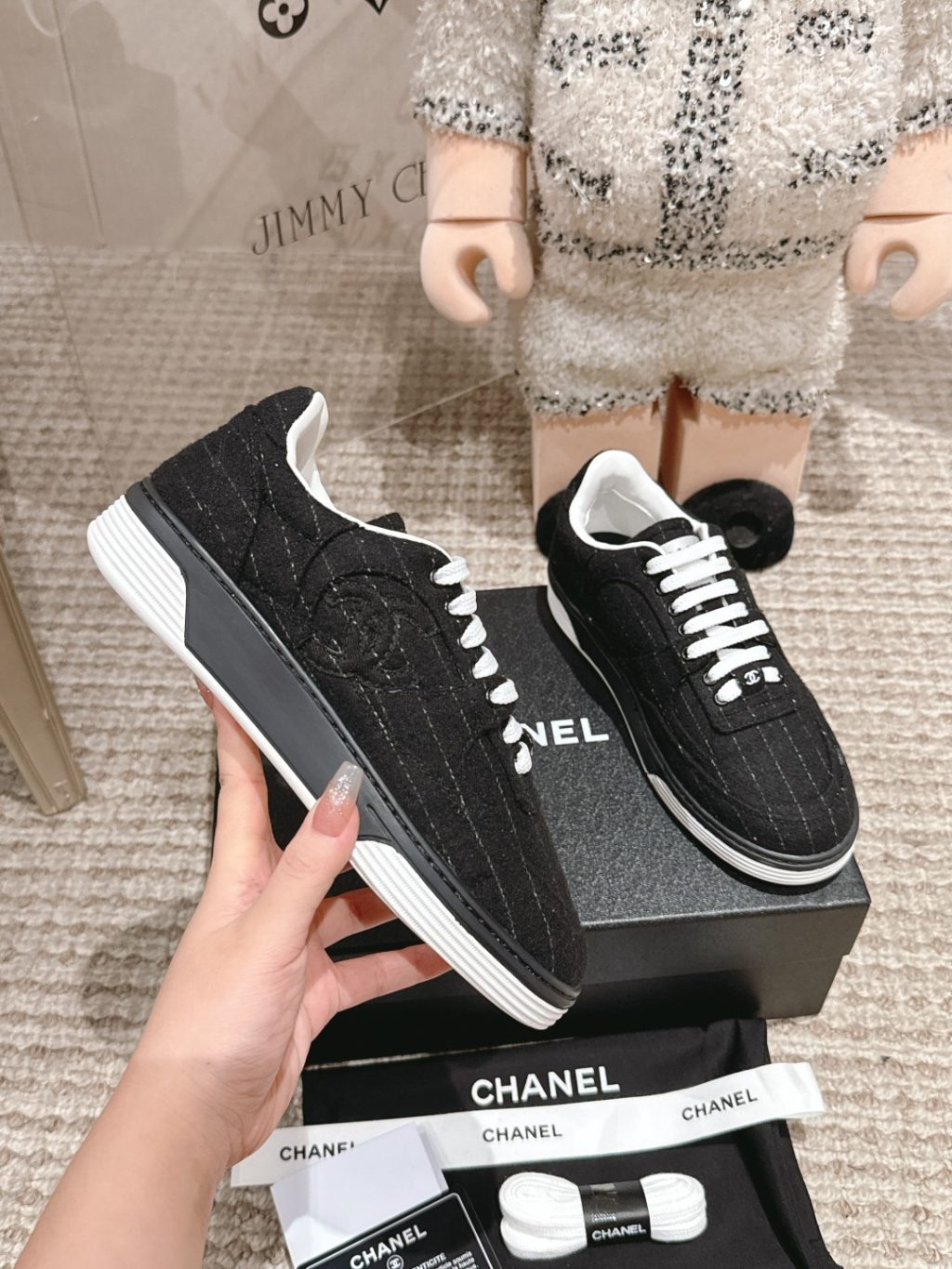 CHANEL Wool & Mixed Fibers Sneakers - Image 3