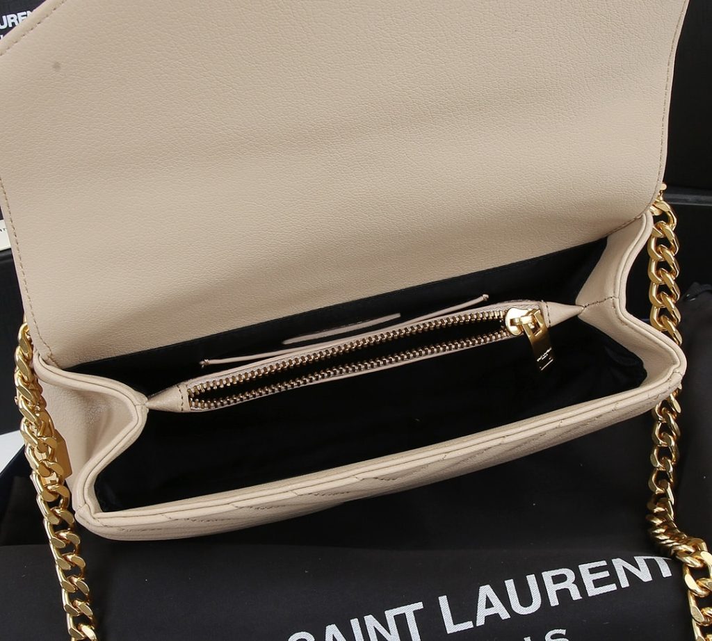 Saint Laurent College Medium In Quilted Leather Beige 24Cm 600279Brm072721 - Image 10