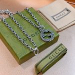 Gucci Interlocking Pendant Necklace Silver ‎455307 J8400 0811 - Image 4