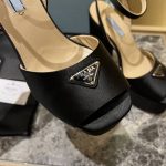 Prada High Heeled Satin Sandals Black 1Xp48B 049 F0002 F 135 - Image 6