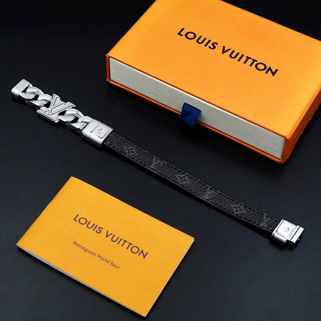 Louis Vuitton Dimension Bracelet Silver Black M8828d - Image 7