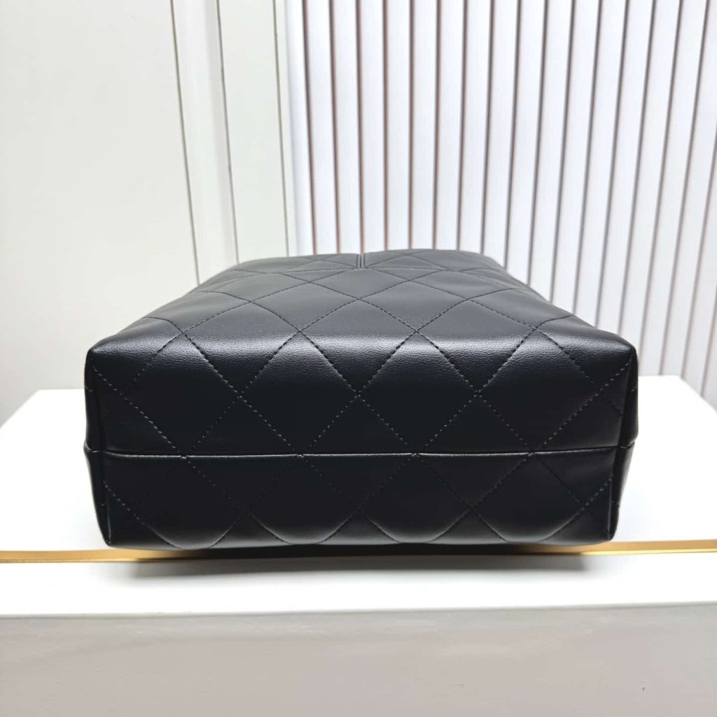 Chanel Shopping Bag Gold Tone Metal Black 33Cm AS5635 B20829 94305 - Image 6