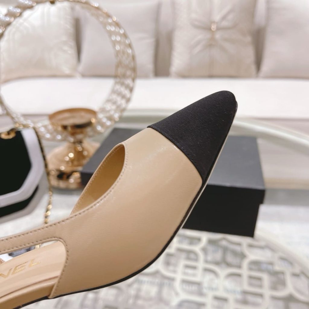 Chanel Slingbacks Grosgrain Beige & Black G31318 Y50006 C8378 - Image 8