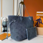 Louis Vuitton Neverfull MM Bag Monogram Denim Blue 32Cm - Image 4