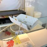 Chanel Classic Medium Handbag White 25cm A01112 - Image 8