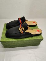 Gucci Women’S Princetown Slipper Double G Black Leather 423694 Dkhc0 1061 - Image 5