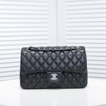 Chanel Classic Flap Medium Quilted Leather Shoulder Bag Black 25cm A01113 Y01480 94305 - Image 3