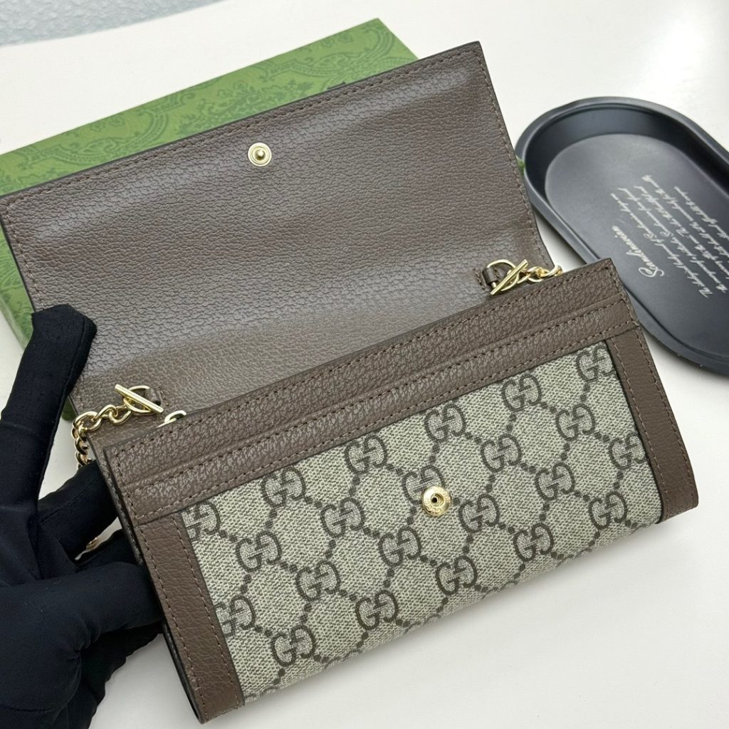 Gucci Ophidia Chain Wallet Beige Gg Supreme Canvas 19Cm 772309K9Gsg8367 - Image 9