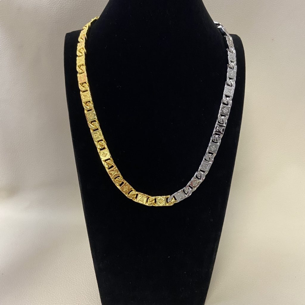 Louis Vuitton Monogram Tied Up Necklace Gold And Silver M02229 - Image 4