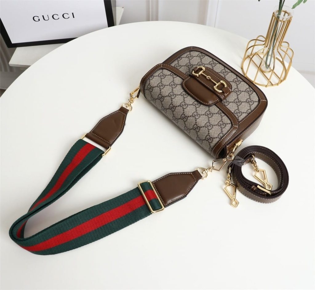 Gucci Horsebit 1955 Small GG Supreme Shoulder Bag Brown 20cm 658574 HUHHG 8565 - Image 6