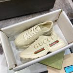 Gucci Women Rhyton Gucci Logo Leather Sneaker Beige 538892 Drw00 9522 - Image 5
