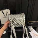 Chanel 24C Mirror Star Coin Purse Mini Flap Bag Metallic Silver 23Cm - Image 4
